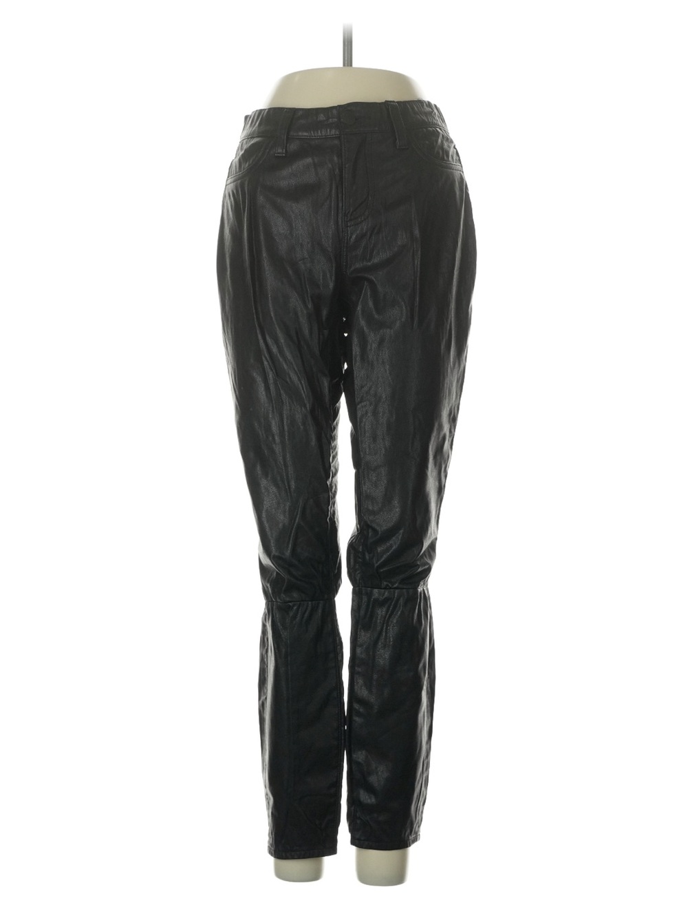 L'AGENCE Black Lambskin Leather Tapered Pants